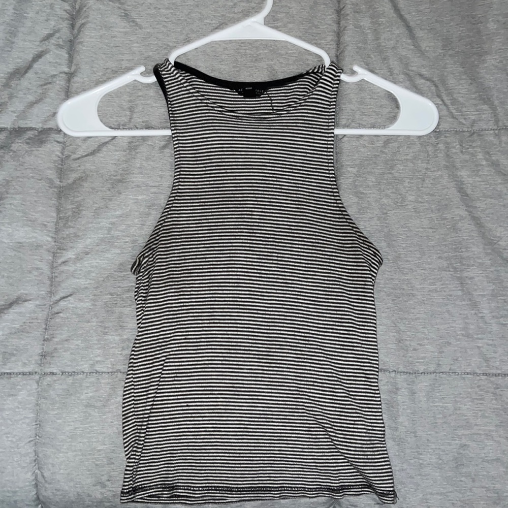 Aeropostale black and white striped top- Small